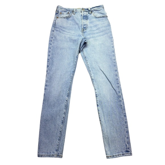 Levi's 501 s Premium Womens Jeans Sz 25 Light Wash Denim Straight Leg Btn Fly - Picture 1 of 13